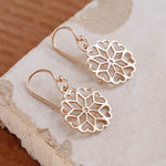 Rose Gold Plated Heart Mandala Earrings (MS1176RG) by Gexist®