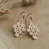 Rose Gold Plated Moroccan Tile Earrings (MS1175RG) by Gexist®