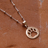 Rose Gold Plated Paw Print Necklace (MS1207RG) by Gexist®