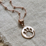 Rose Gold Plated Paw Print Necklace (MS1207RG) by Gexist®