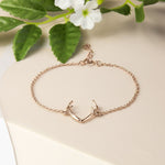Rose Gold Plated Sterling Silver Antlers Bracelet (MD334) by Gexist®