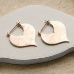 Rose Gold Plated Sterling Silver Love Leaf Earrings (ML892R) by Gexist®