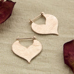 Rose Gold Plated Sterling Silver Love Leaf Earrings (ML892R) by Gexist®