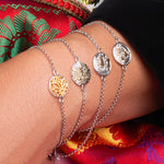 Round Sterling Silver Bracelet with Edelweiss bicolor filigree Design by Gexist®