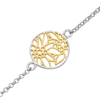 Round Sterling Silver Bracelet with Edelweiss bicolor filigree Design by Gexist®