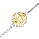 Round Sterling Silver Bracelet with Edelweiss bicolor filigree Design by Gexist®