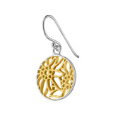 Round Sterling Silver Pendant Earring with Edelweiss Design filigree bicolor by Gexist®