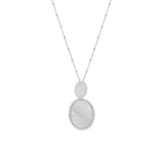 Satellite chain necklace in sterling silver with 2 brushed oval shaped motifs by Gexist®