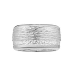 Shiny and Striped Sterling Silver Ring With a Line of White CZ round 1mm by Gexist®