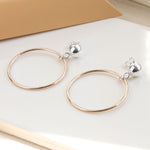 Silver And Rose Gold Plated Circle Stud Earrings (MZB68) by Gexist®