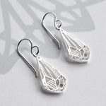 Silver Art Deco Diamond Earrings (MF475E) by Gexist®