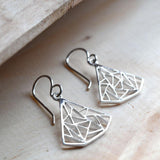 Silver Art Deco Triangle Earrings (MF454E) by Gexist®