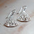 Silver Art Deco Triangle Earrings (MF454E) by Gexist®