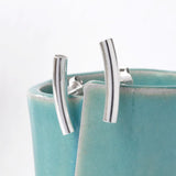 Silver Bar Stud Earrings (MD259E) by Gexist®