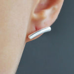 Silver Bar Stud Earrings (MD259E) by Gexist®