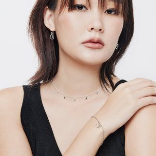 Silver Bicolor Bracelet with Edelweiss Charm's by Gexist®