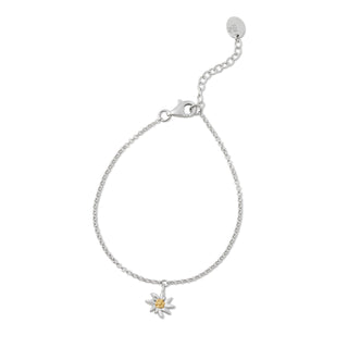 Silver Bicolor Bracelet with Edelweiss Charm's by Gexist®
