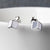 Silver Box Stud Earrings (MD253E) by Gexist®