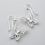 Silver Butterfly Drop Earrings (MB094E) by Gexist®