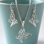 Silver Butterfly Necklace (MB094P) by Gexist®