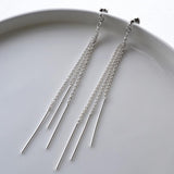 Silver Cascading Chains Earrings (ME363E) by Gexist®
