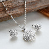 Silver Cluster Necklace (MD255P) by Gexist®