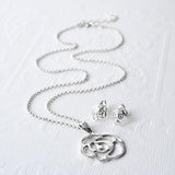 Silver Contemporary Rose Necklace (MD262P) by Gexist®