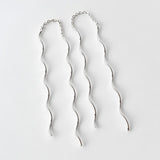 Silver Double Twist Through Chain Earrings (MC161) by Gexist®