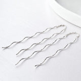 Silver Double Twist Through Chain Earrings (MC161) by Gexist®