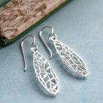 Silver Dragonfly Wing Earrings (MF477E) by Gexist®