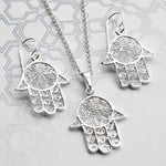 Silver Fatima Hand Necklace (MF463P) by Gexist®