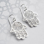 Silver Fatima Hand Necklace (MF463P) by Gexist®