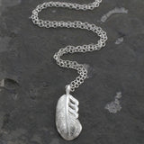 Silver Feather Necklace (MB078P) by Gexist®