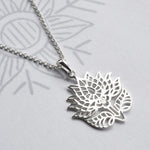 Silver Flowering Lotus Earrings (MF461E) by Gexist®