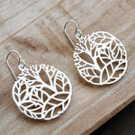 Silver Forest Circle Earrings (MF450E) by Gexist®