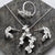 Silver Forget Me Not Cluster Necklace (MB081P) by Gexist®