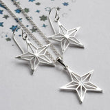 Silver Geometric Star Earrings (MF480E) by Gexist®