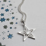 Silver Geometric Star Earrings (MF480E) by Gexist®