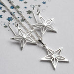 Silver Geometric Star Necklace (MF480P) by Gexist®