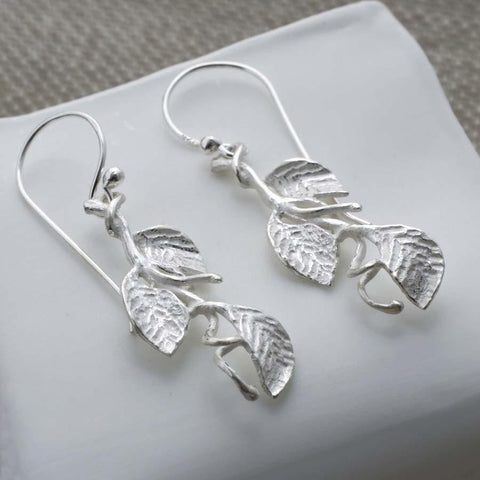 Silver Leaves Earrings (MB059E) by Gexist®