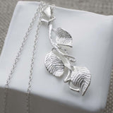 Silver Leaves Necklace (MB059P) by Gexist®