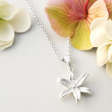 Silver Lily Flower Star Necklace (MB093P) by Gexist®