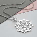 Silver Moroccan Flower Necklace (MF465P) by Gexist®