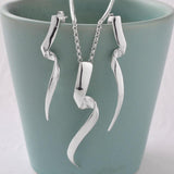 Silver Ribbon Twist Necklace (MD267P) by Gexist®