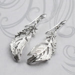 Silver Soft Feather Earrings (MF468E) by Gexist®