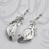 Silver Soft Feather Earrings (MF468E) by Gexist®