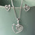 Silver Spiral Heart Jewellery Set (MD260) by Gexist®