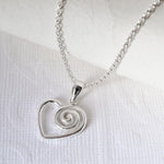Silver Spiral Heart Necklace (MD260P) by Gexist®