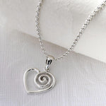Silver Spiral Heart Necklace (MD260P) by Gexist®