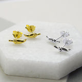 Silver and Gold Chilli Stud Earrings (MZ1503) by Gexist®